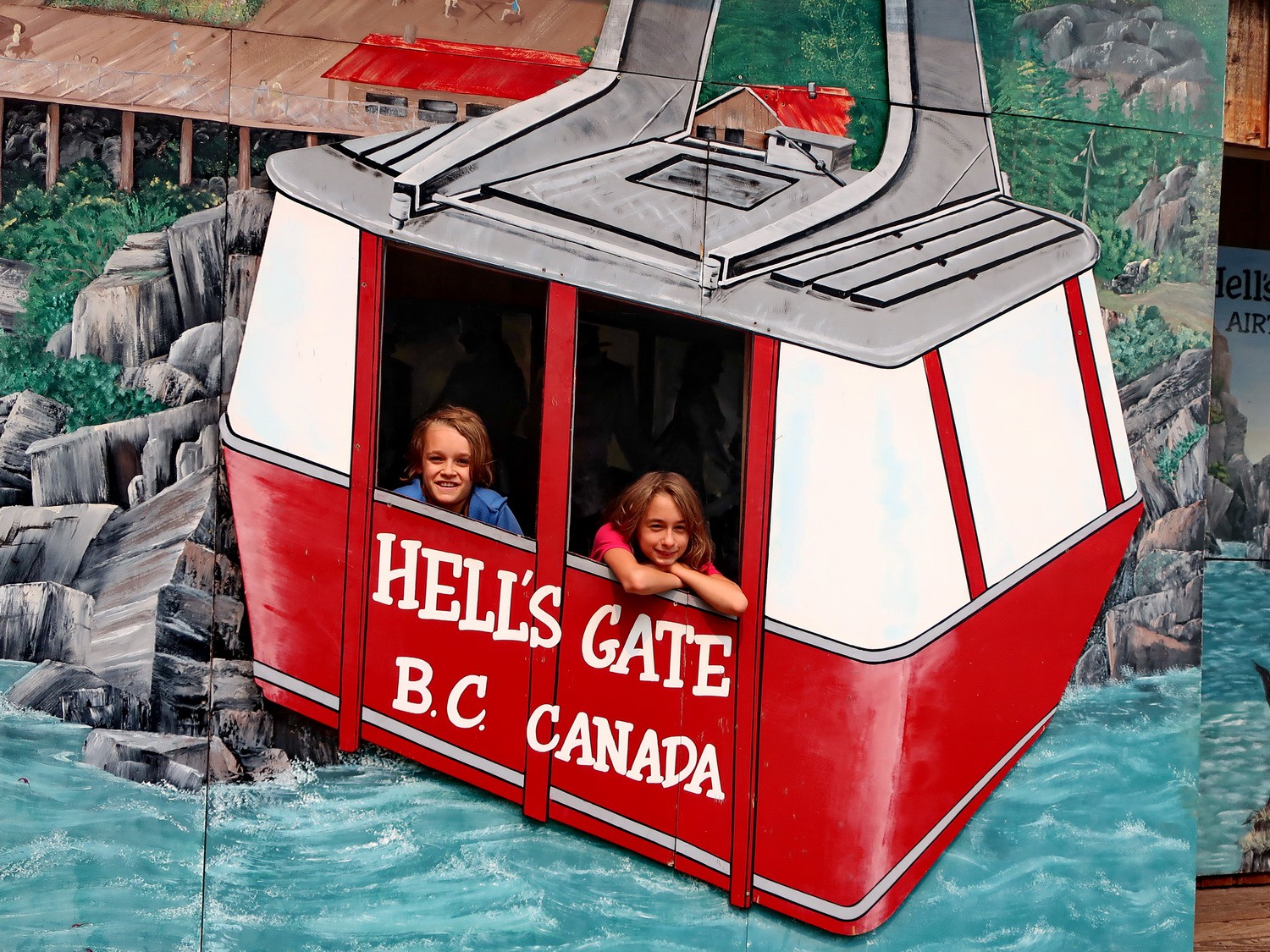 In the (fake) cablecar of Hell's Gate